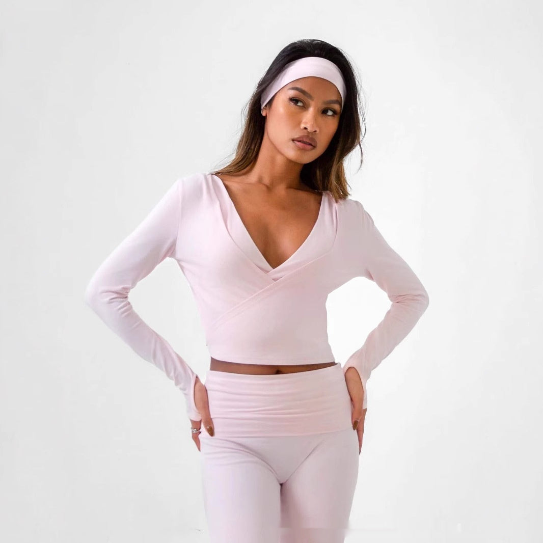 Spring Sports Workout Long Sleeve Yoga Clothes