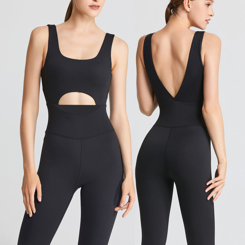 Jumpsuit Tight Fitness Hollow-out Beauty Back Dance Pilates Yoga Suit