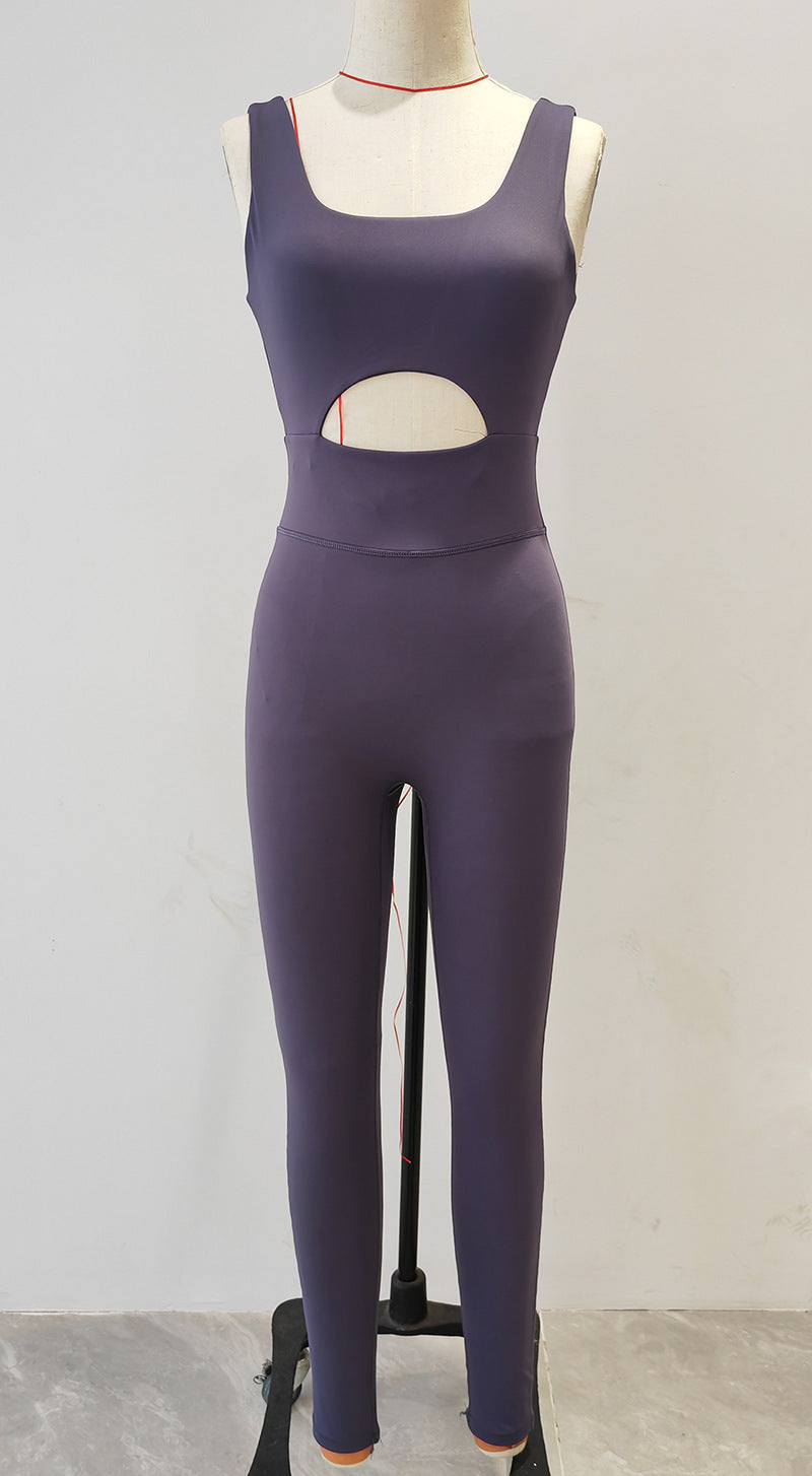 Jumpsuit Tight Fitness Hollow-out Beauty Back Dance Pilates Yoga Suit