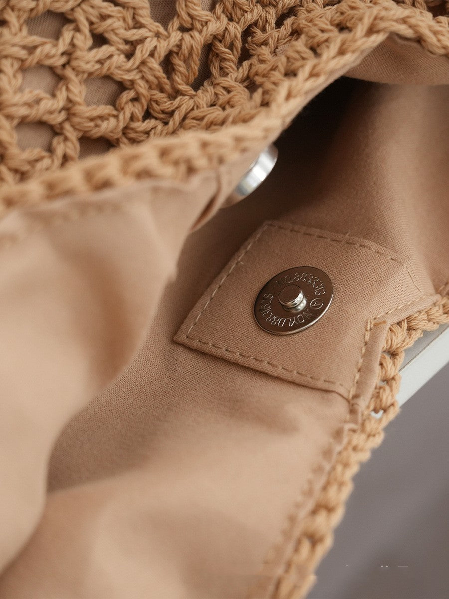 Cotton Thread Woven Bag Handmade One-shoulder Portable