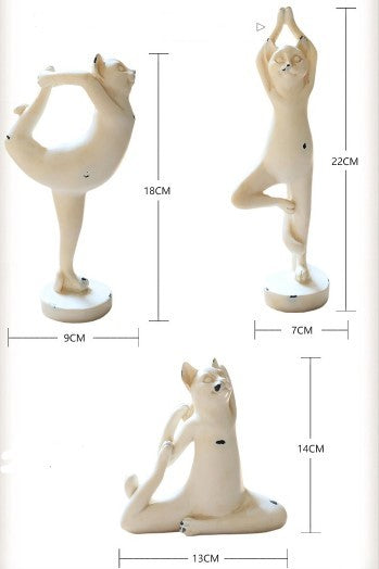 Estatuas de yoga de gatos