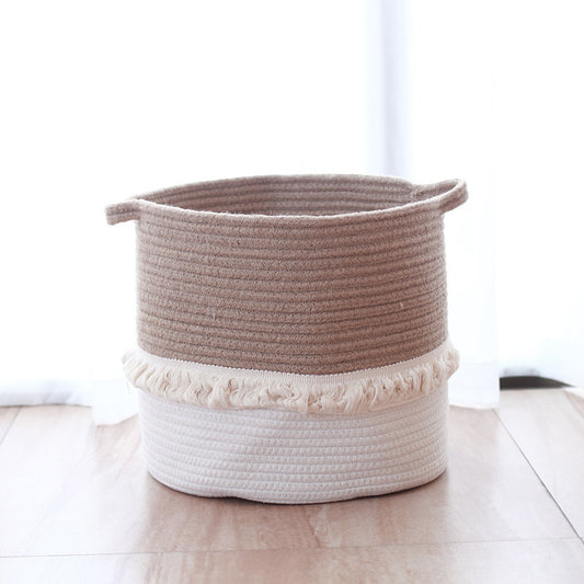 Jute Cotton Woven Storage Basket