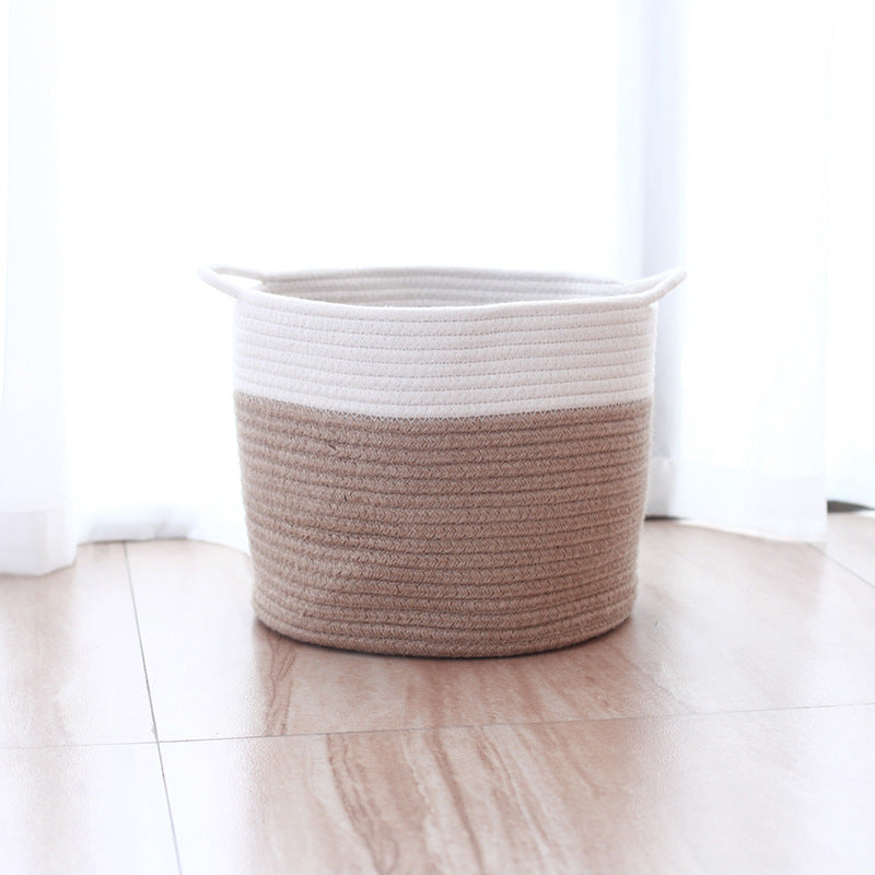 Jute Cotton Woven Storage Basket