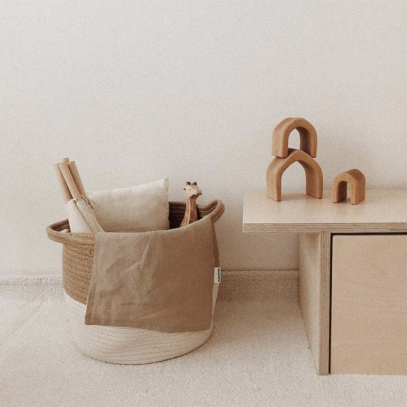 Jute Cotton Woven Storage Basket