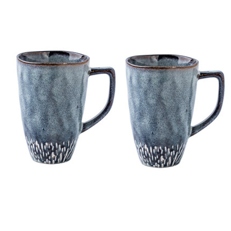 Taza de cerámica, taza alta, taza de café sencilla pintada a mano de gran capacidad, taza de estilo nórdico