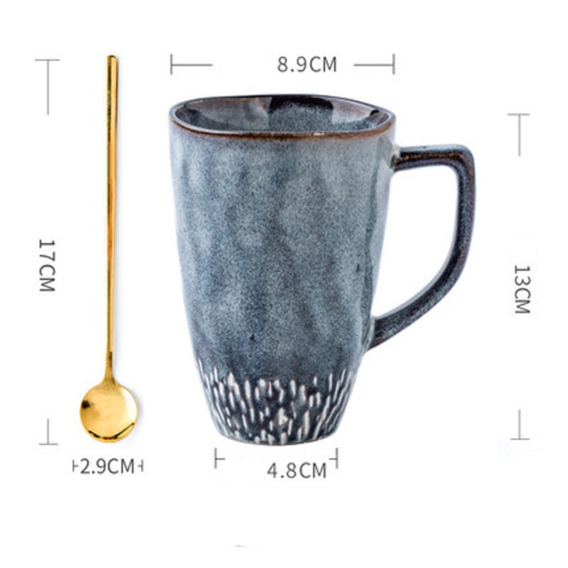 Taza de cerámica, taza alta, taza de café sencilla pintada a mano de gran capacidad, taza de estilo nórdico