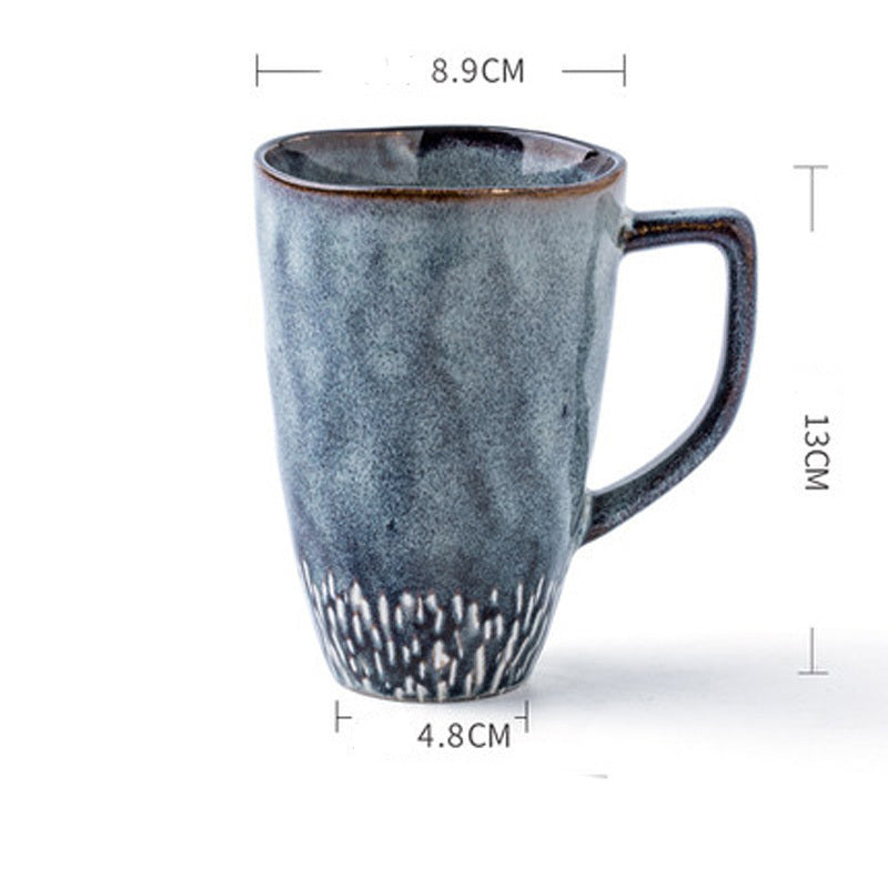 Taza de cerámica, taza alta, taza de café sencilla pintada a mano de gran capacidad, taza de estilo nórdico