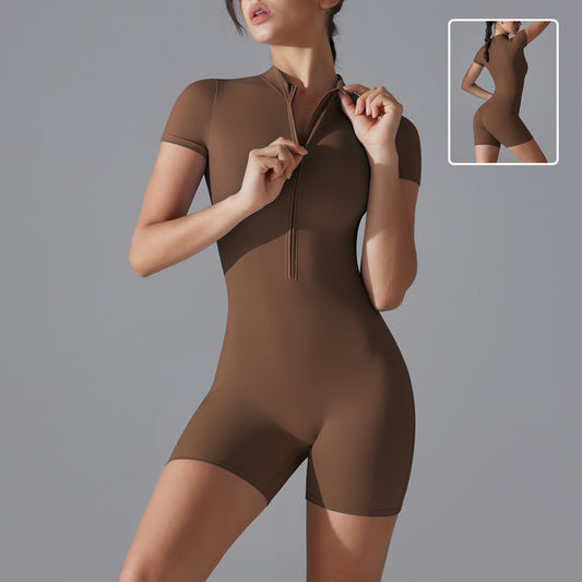 Summer Zipper Short Jumpsuit