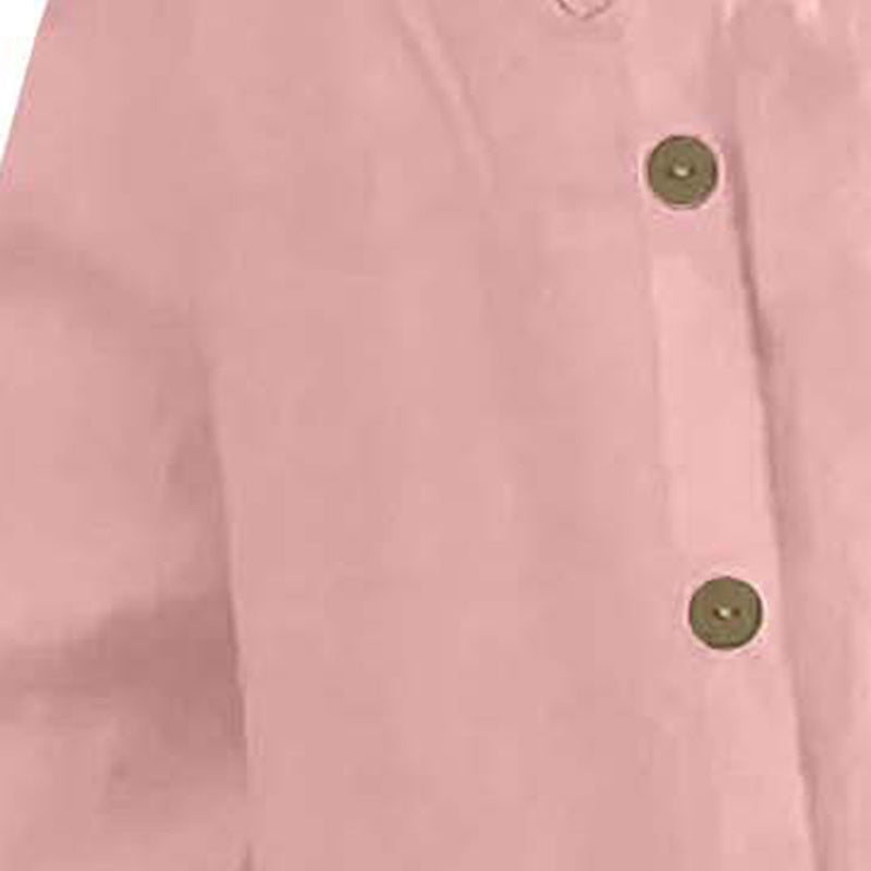 Women's Casual Pants Elastic Waist Side Button Loose Fit Trousers With Pockets