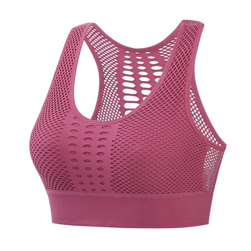 Sujetador deportivo sexy de malla transpirable para mujer