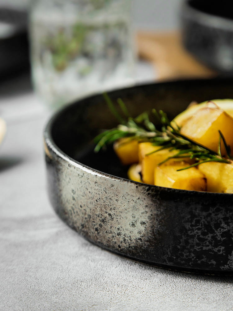 Fuente para hornear de cerámica vintage con acabado esmerilado de Creative Restoration