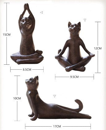Estatuas de yoga de gatos