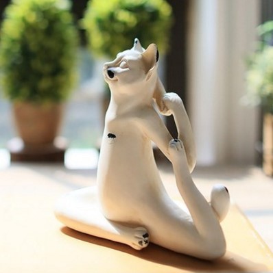 Estatuas de yoga de gatos