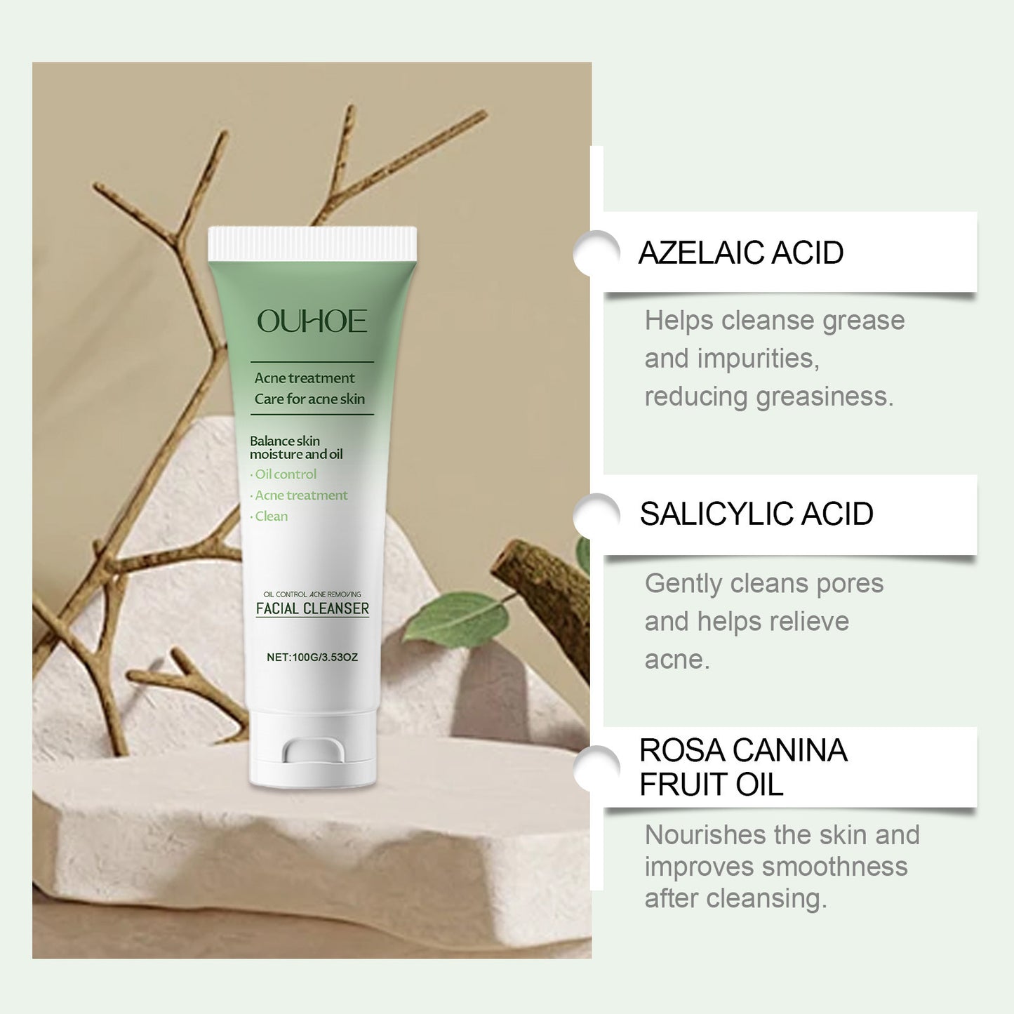 Cuidado diario de la piel y limpiador facial para el cuidado de la piel