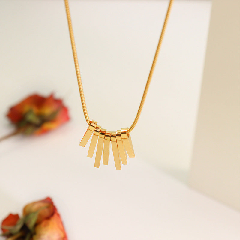 stainless Steel Necklace with Piano Key