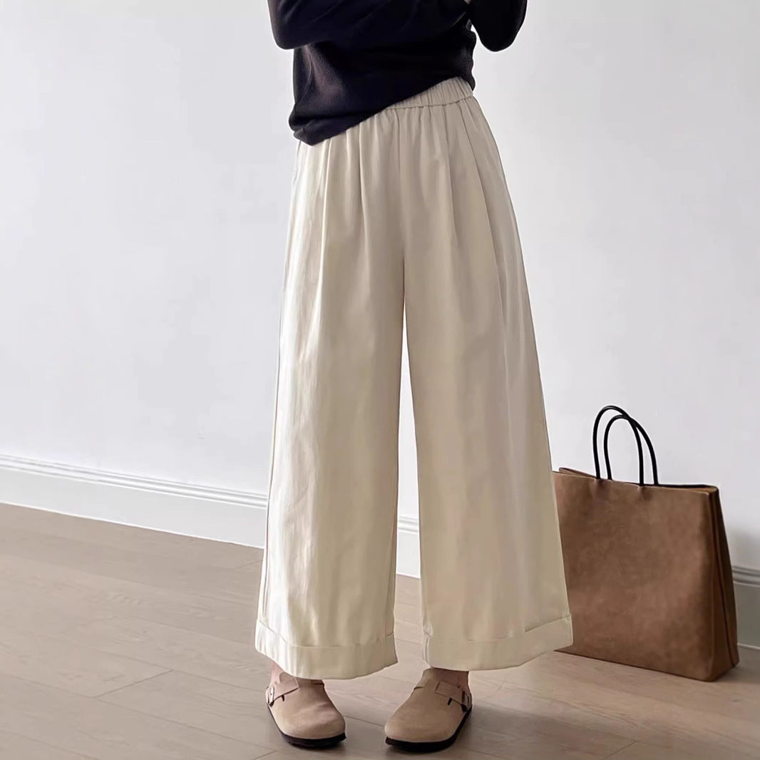 Retro Curling Women's Loose Casual Straight Trousers