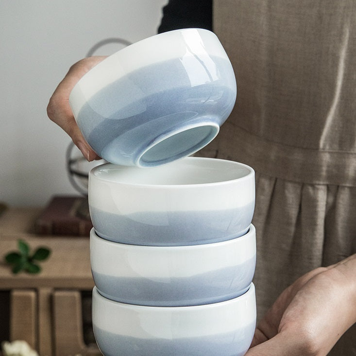 Tazón de cerámica sencillo y hermoso para el hogar, 4 piezas