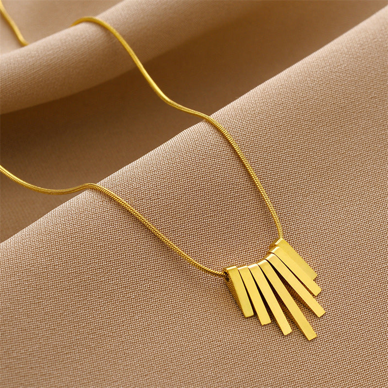 stainless Steel Necklace with Piano Key