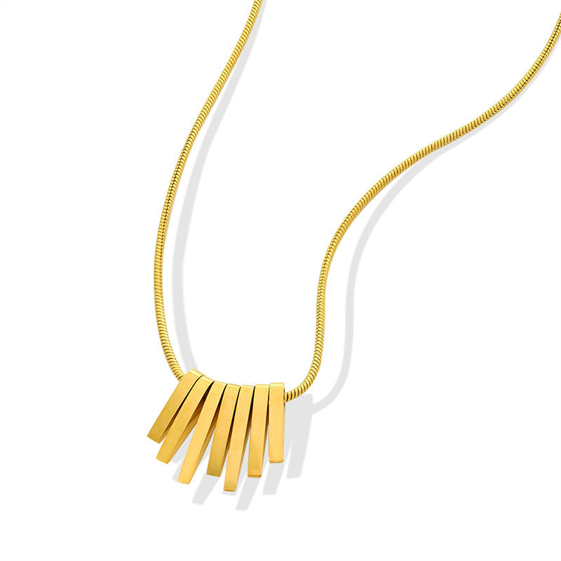 stainless Steel Necklace with Piano Key
