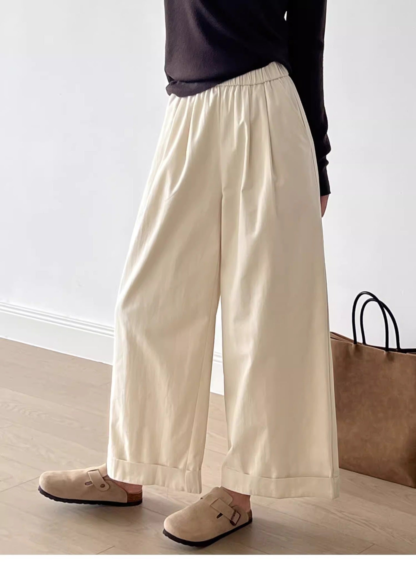 Retro Curling Women's Loose Casual Straight Trousers