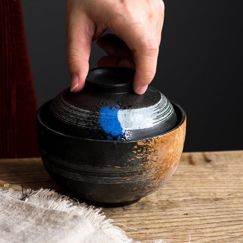 Ceramic Bird's Nest Dessert Stew Cup With Lid
