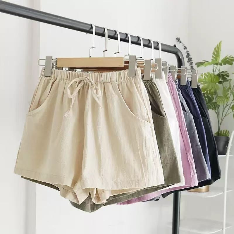 Women's Cotton And Linen Shorts Loose Slimming Korean Style Three Points