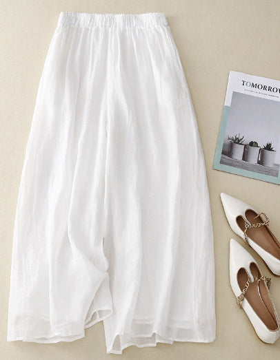 Elastic Waist Lining Double-layer Pants Loose Casual Pants