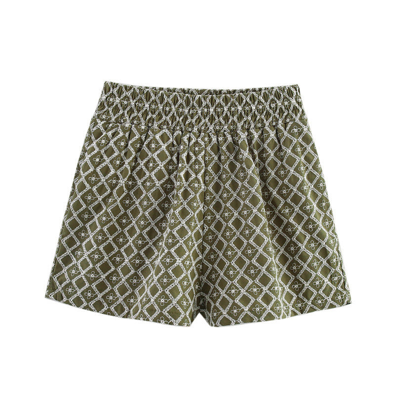 Women's Hollow Embroidered Casual Shorts