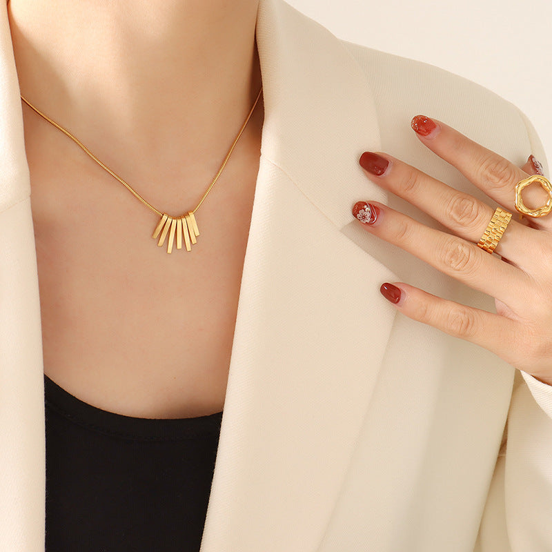 stainless Steel Necklace with Piano Key