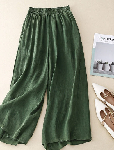 Elastic Waist Lining Double-layer Pants Loose Casual Pants