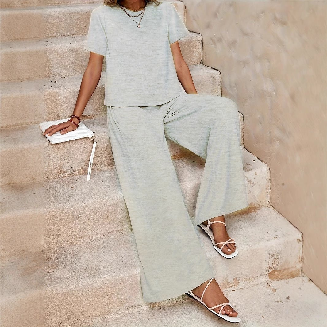 Women's Summer Casual Wide Leg Pants Set