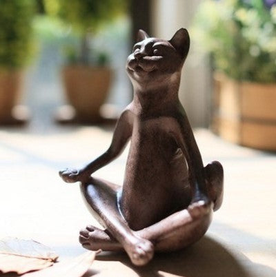 Estatuas de yoga de gatos