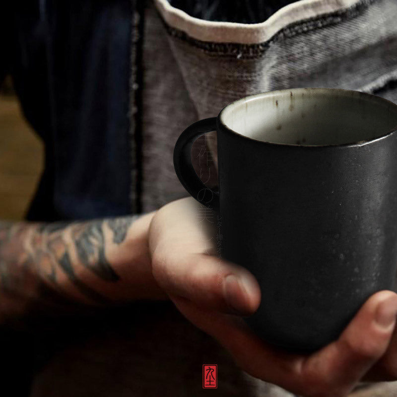 Juego de tazas de café de gres hechas a mano