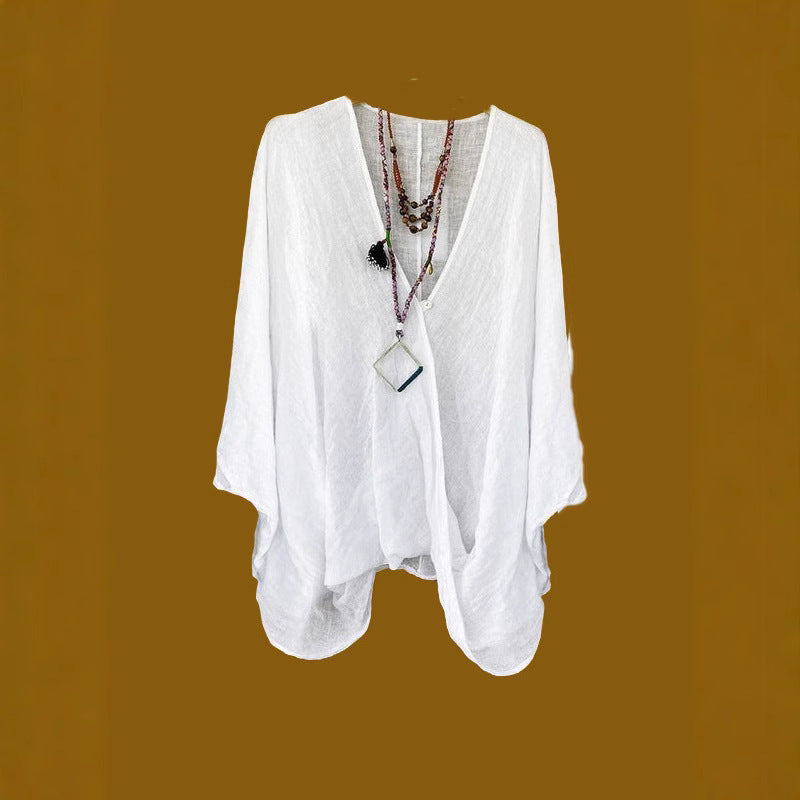 Casual Loose Top Solid Color Two-piece Set