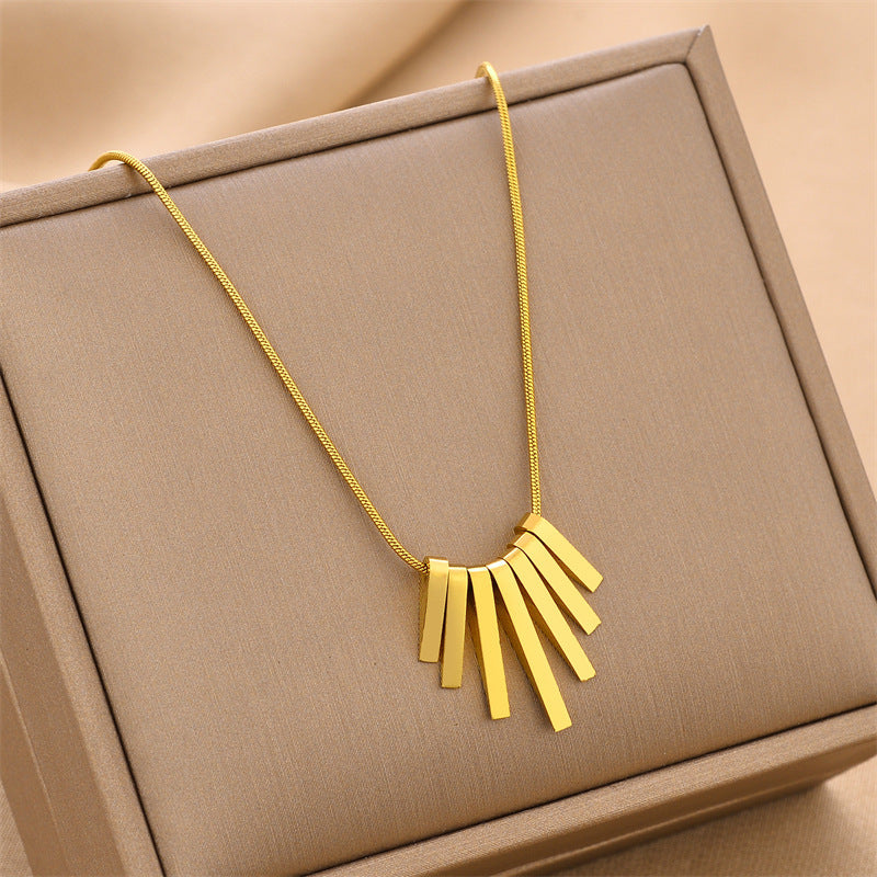 stainless Steel Necklace with Piano Key