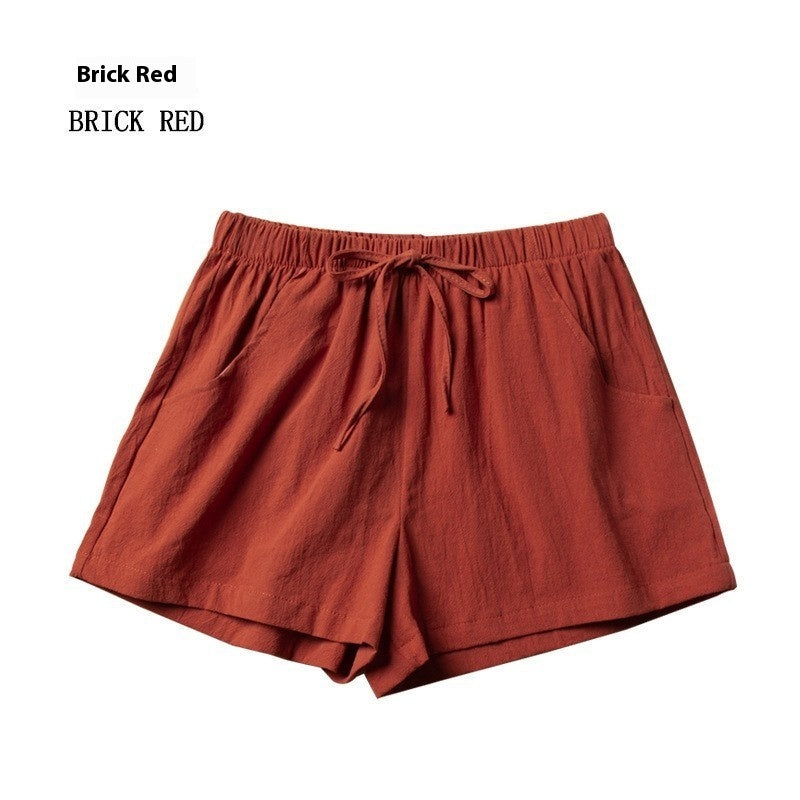 Women's Cotton And Linen Shorts Loose Slimming Korean Style Three Points