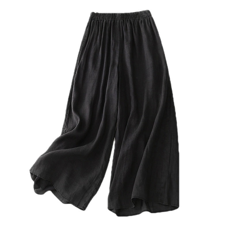 Elastic Waist Lining Double-layer Pants Loose Casual Pants