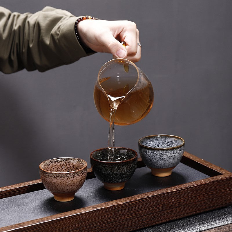 Kiln Change Ceramic Kung Fu Tea Set Cup Home Gift Box