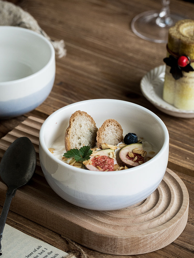 Tazón de cerámica sencillo y hermoso para el hogar, 4 piezas