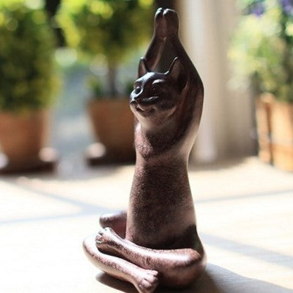 Estatuas de yoga de gatos