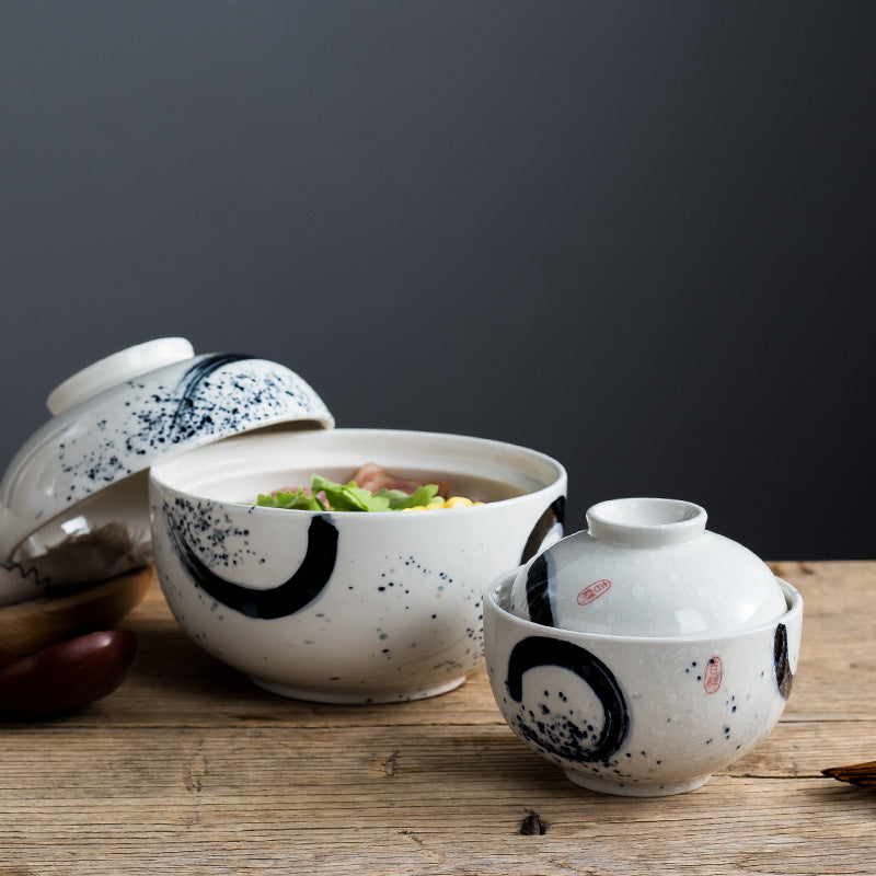 Ceramic Bird's Nest Dessert Stew Cup With Lid