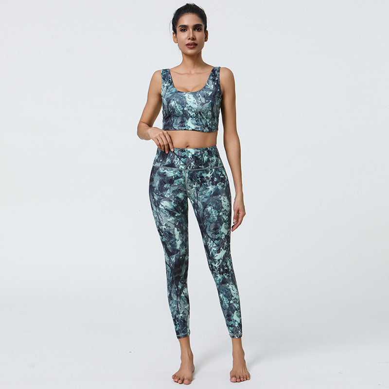 New Yoga Wear Women's Print Suit