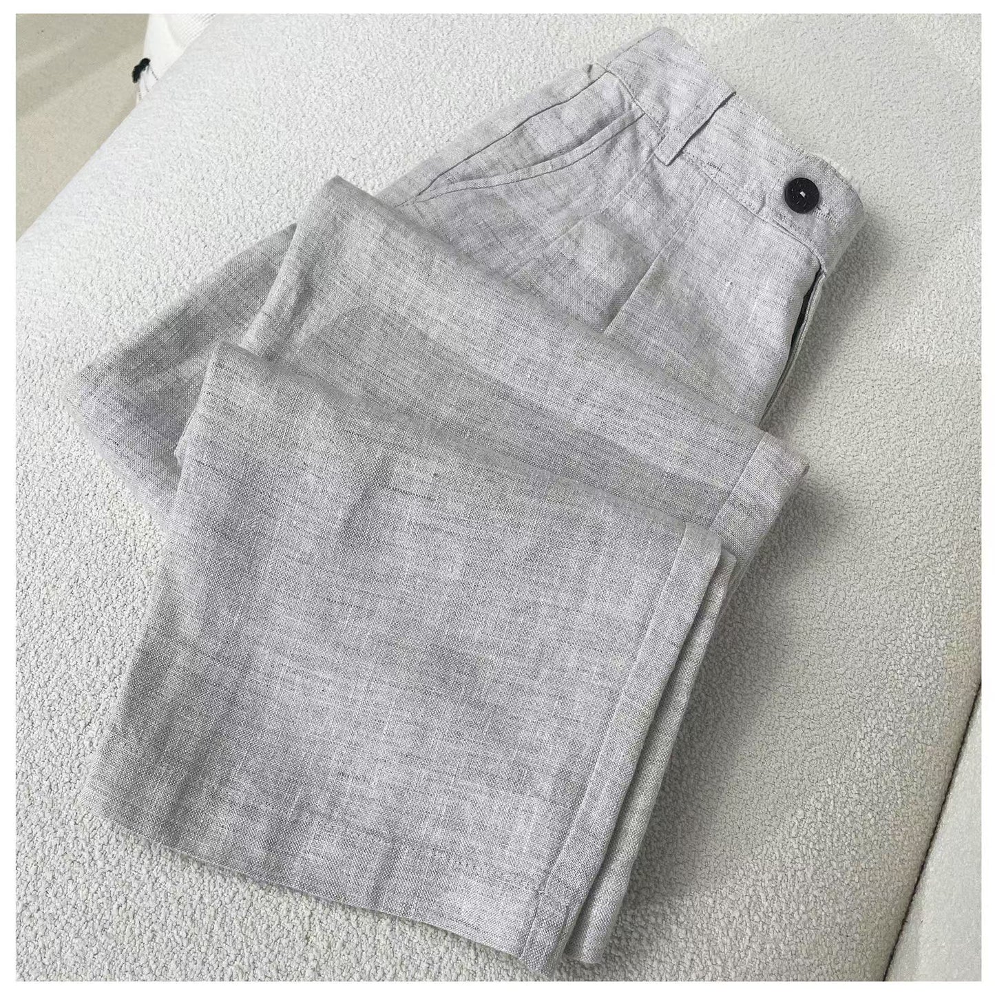 Narrow Version Wide Leg Summer Linen Straight Pants