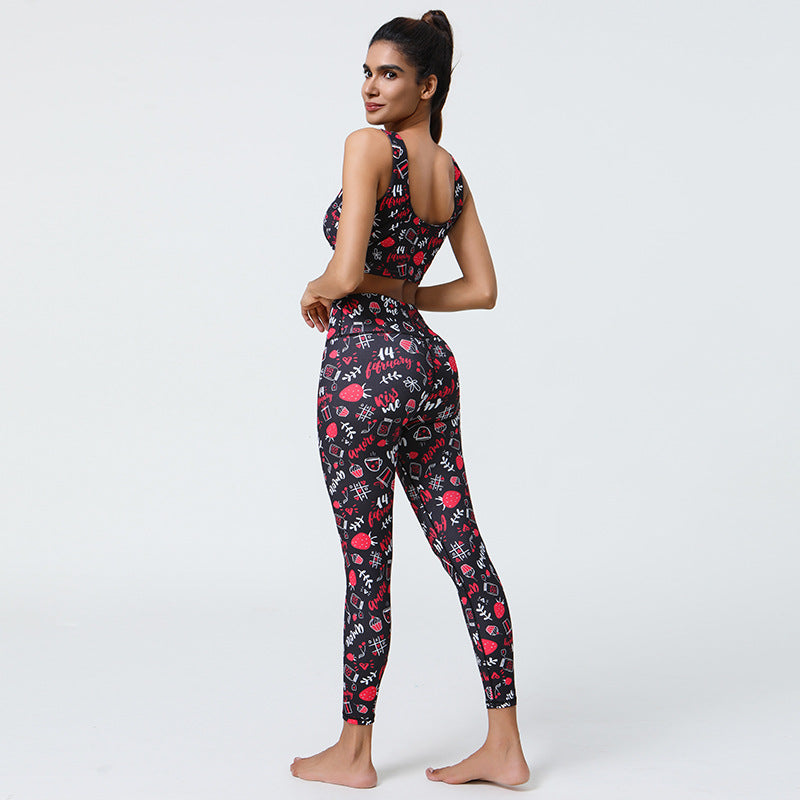 New Yoga Wear Women's Print Suit