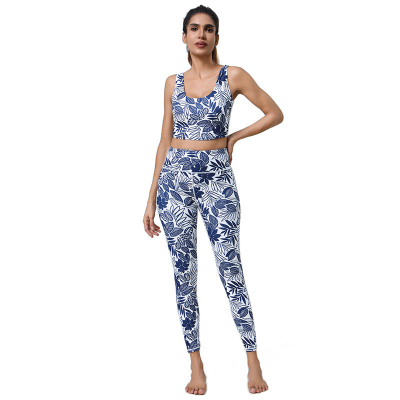 New Yoga Wear Women's Print Suit
