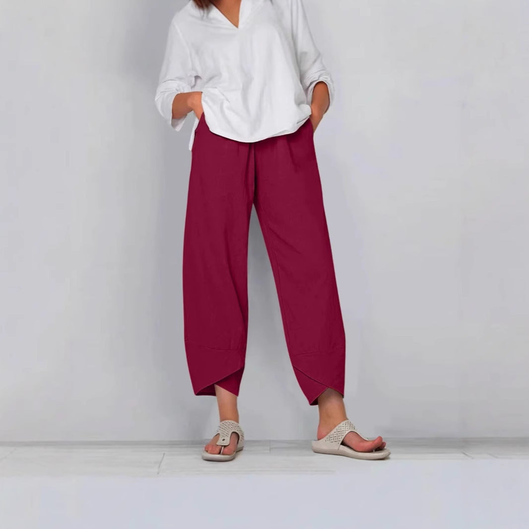 Solid Color Loose Casual Straight-leg Wide Leg Pants