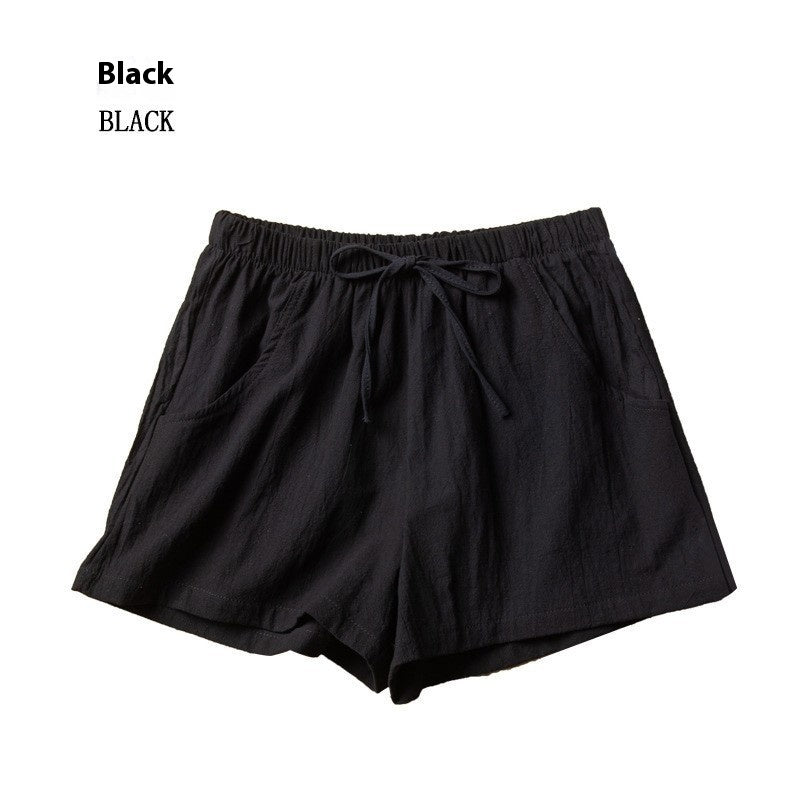 Women's Cotton And Linen Shorts Loose Slimming Korean Style Three Points