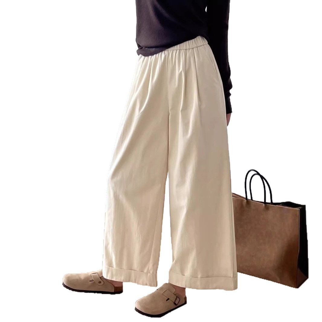 Retro Curling Women's Loose Casual Straight Trousers