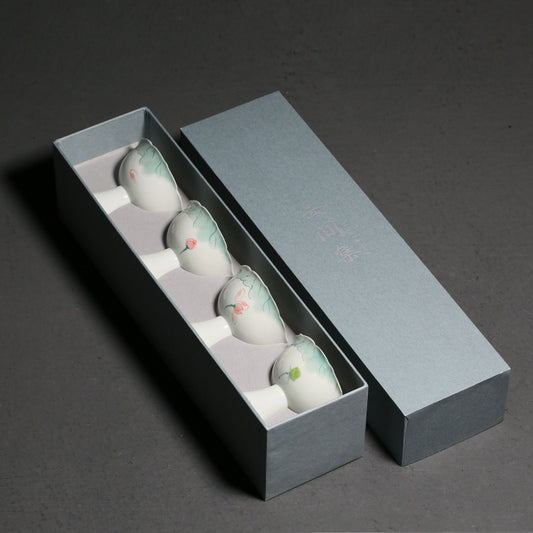 Simple Hand-painted Lotus Cup Underglaze Porcelain Tea Cup Gift Box