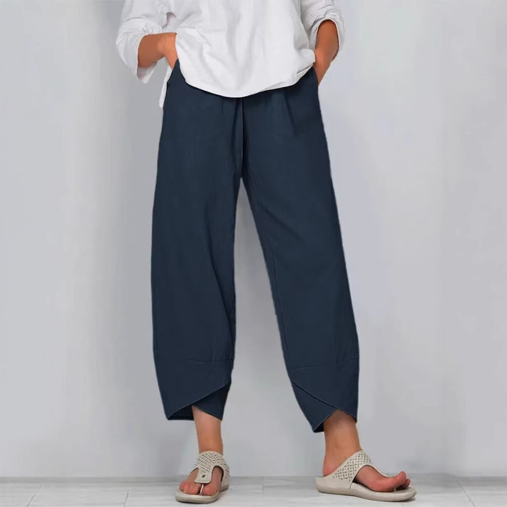 Solid Color Loose Casual Straight-leg Wide Leg Pants